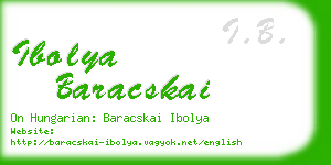 ibolya baracskai business card